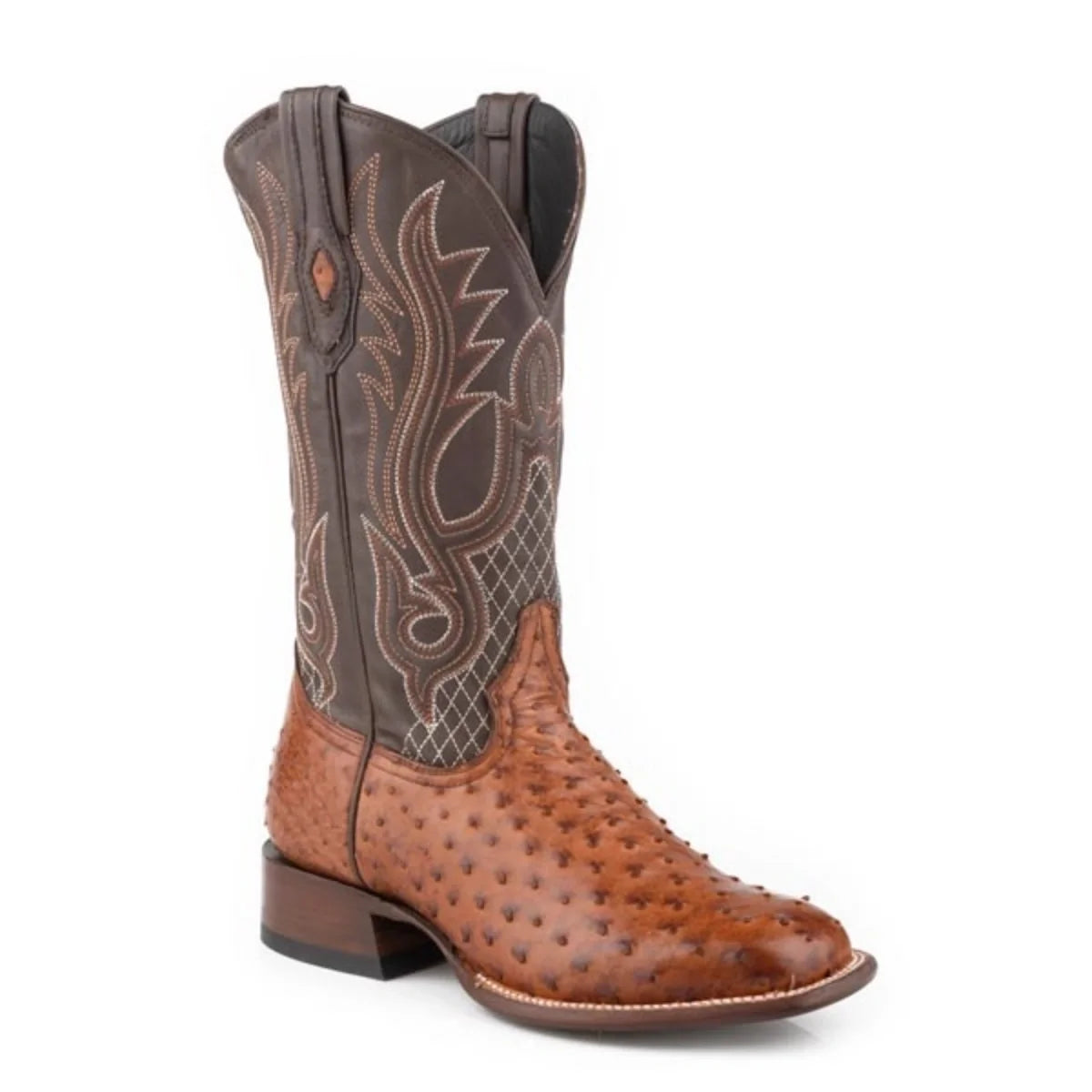 Stetson Ozzy (Brown) - Men's Ostrich Cowboy Boot