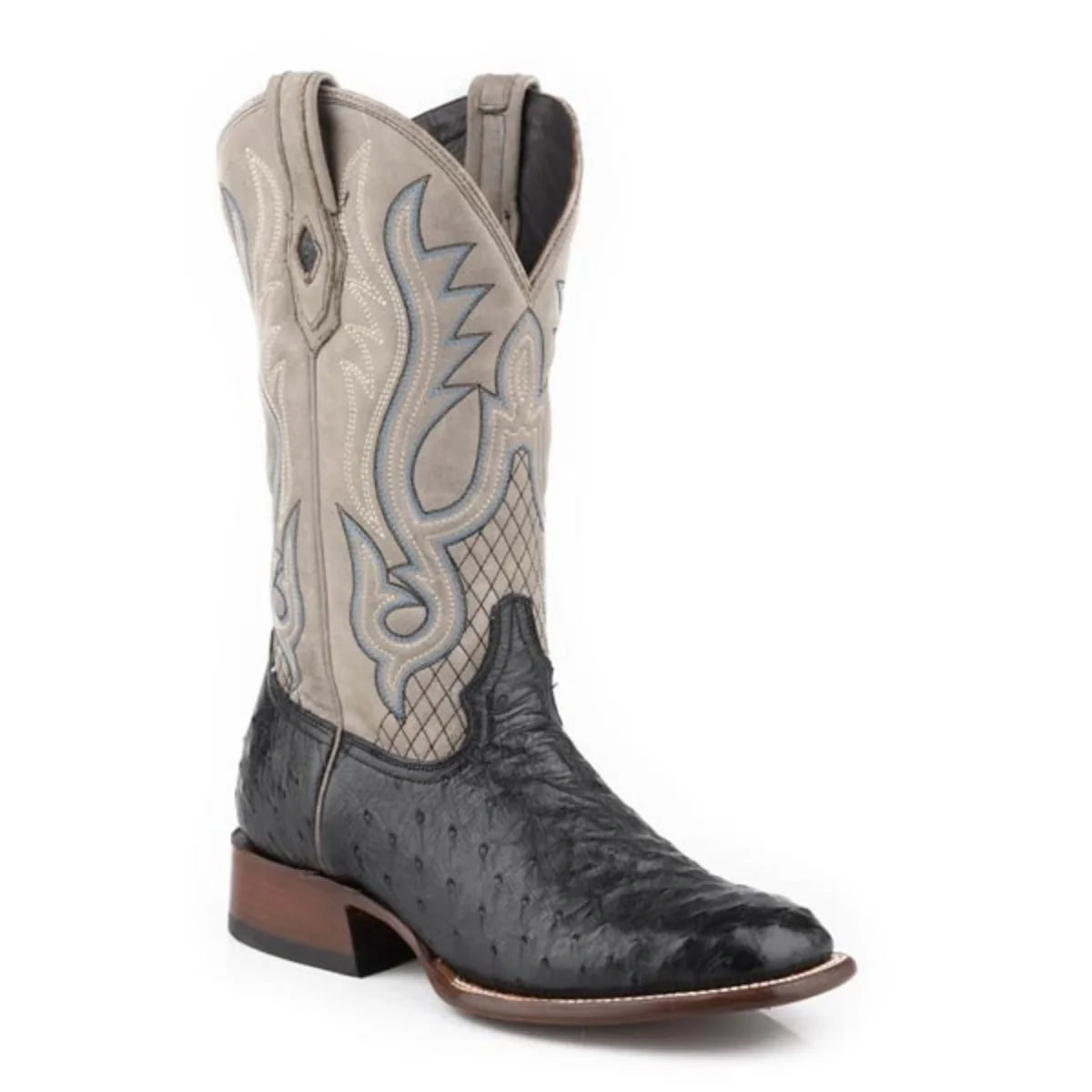 Stetson Ozzy (White/Black) - Men's Ostrich Cowboy Boot