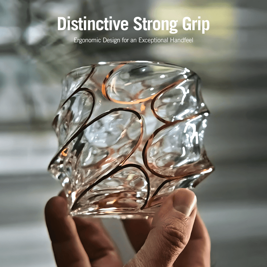 Gold Line Storm Japanese Crystal Whisky Glass