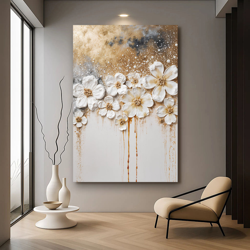 Gold Floral Wall Art