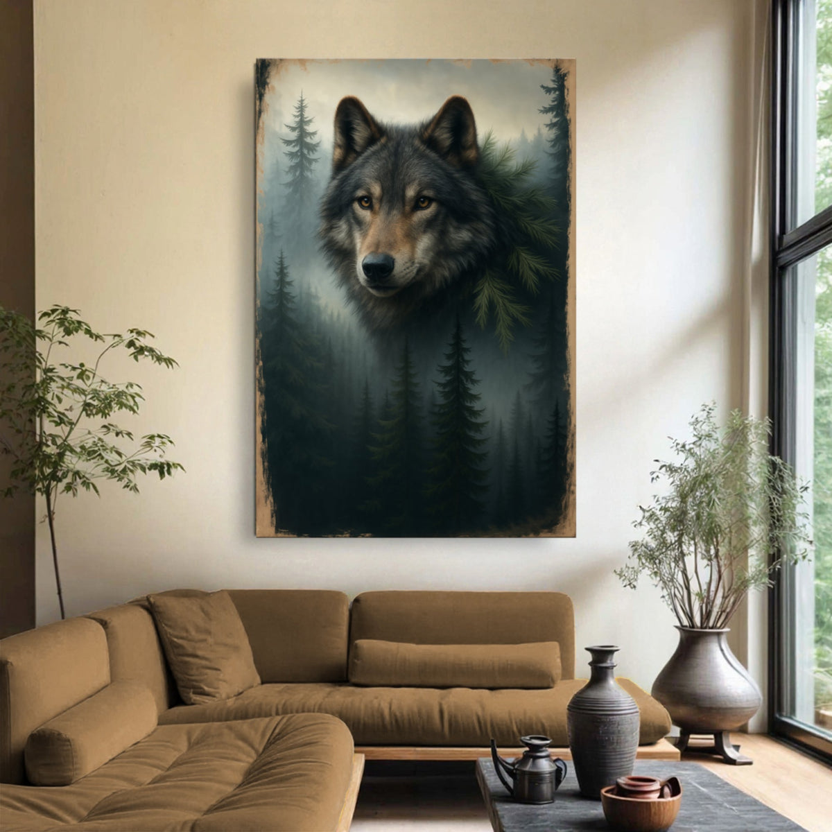 Wolf Double Exposure Wall Art V
