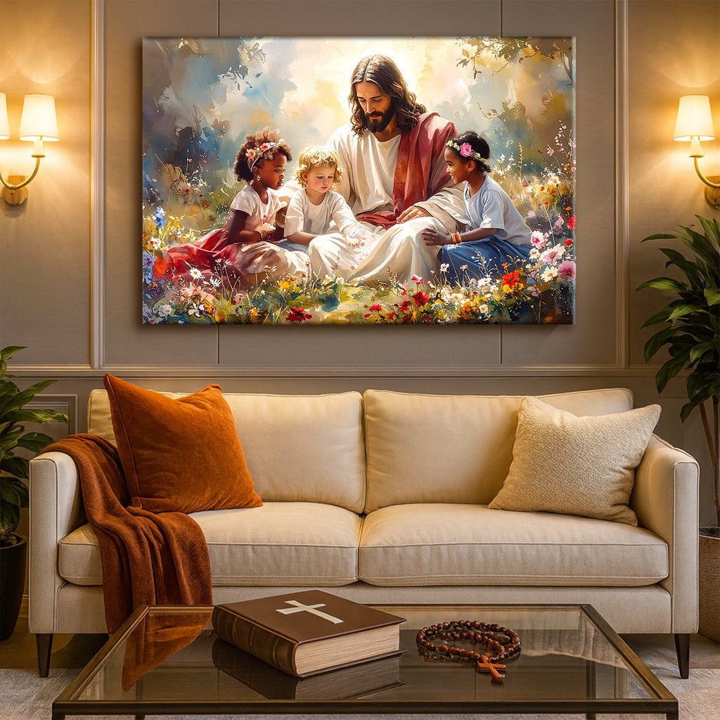Jesus With Children Faith Wall Art VI