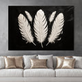 Minimalist Monochrome Feather Wall Art