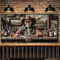 Skeleton Cowboy Barman At Western Saloon Wall Art