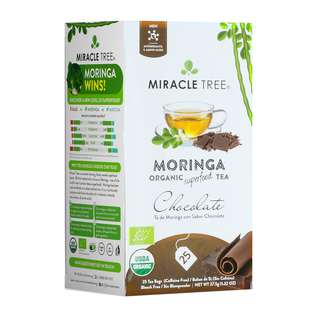 Organic Moringa Tea - Chocolate - Caffeine-Free Herbal Tea
