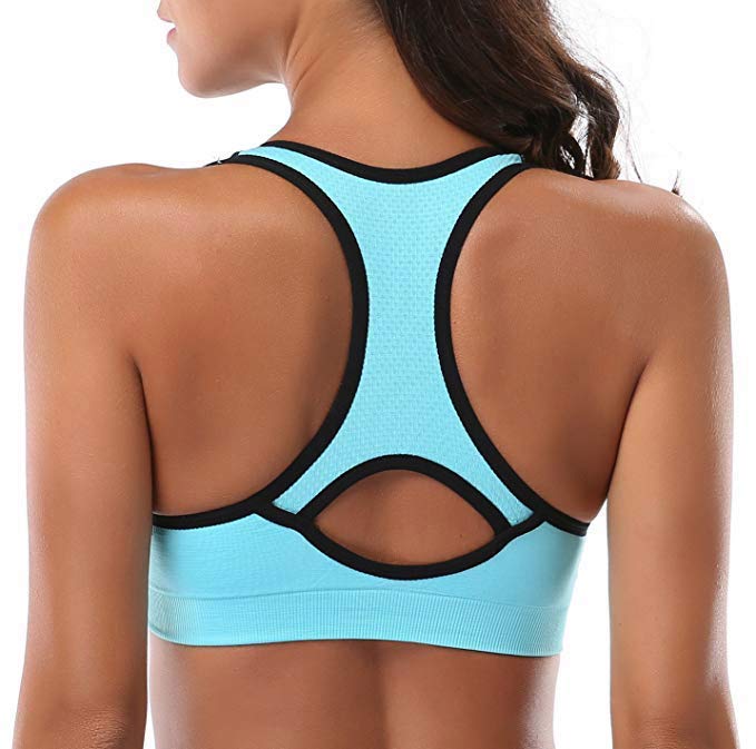 JupiterGear Women’s Stylish Racerback Athletic Sports Bra | Padded Seamless High Impact Support for Yoga, Gym Workouts, Fitness Training and Running