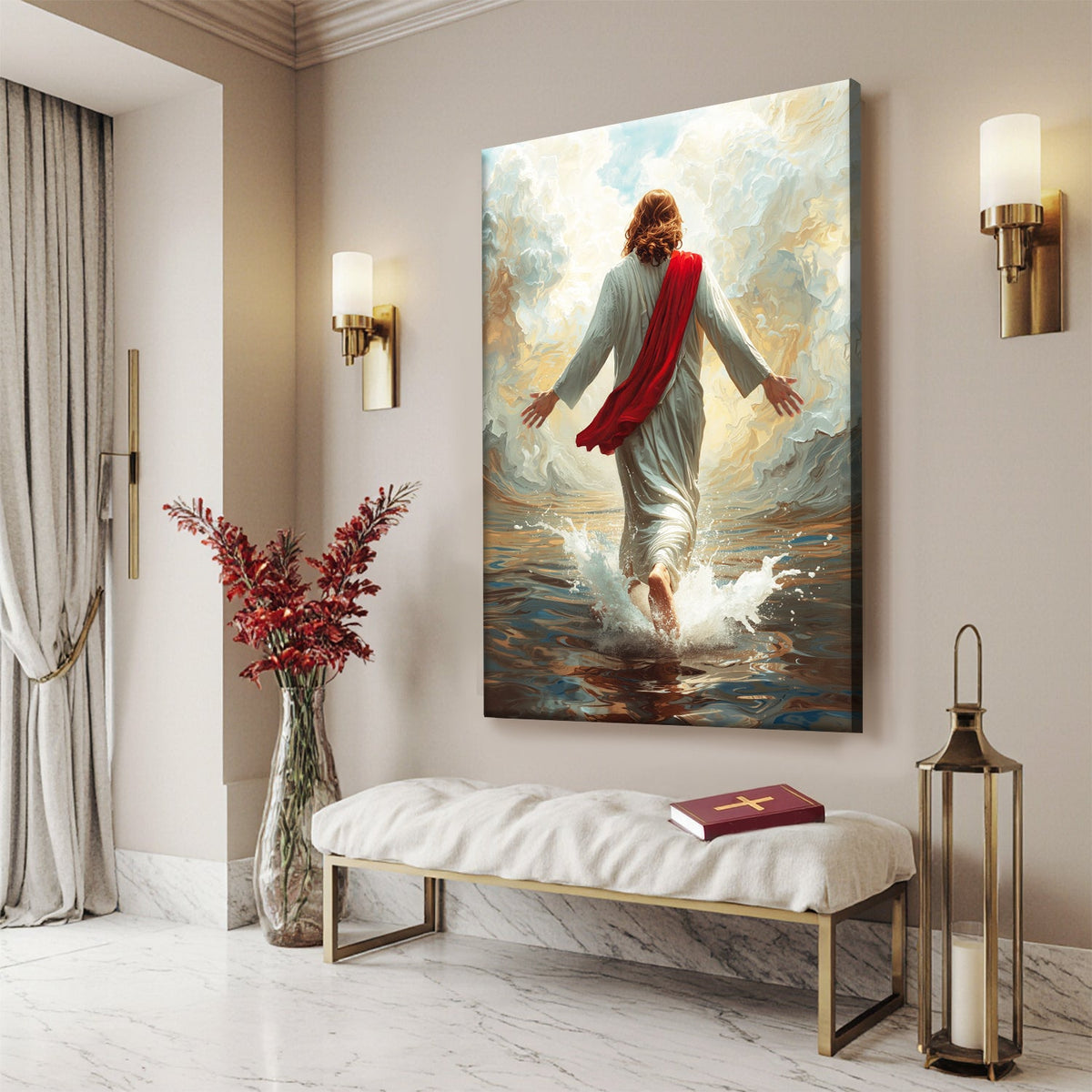 Jesus Christ Walking On Water Faith Wall Art IX