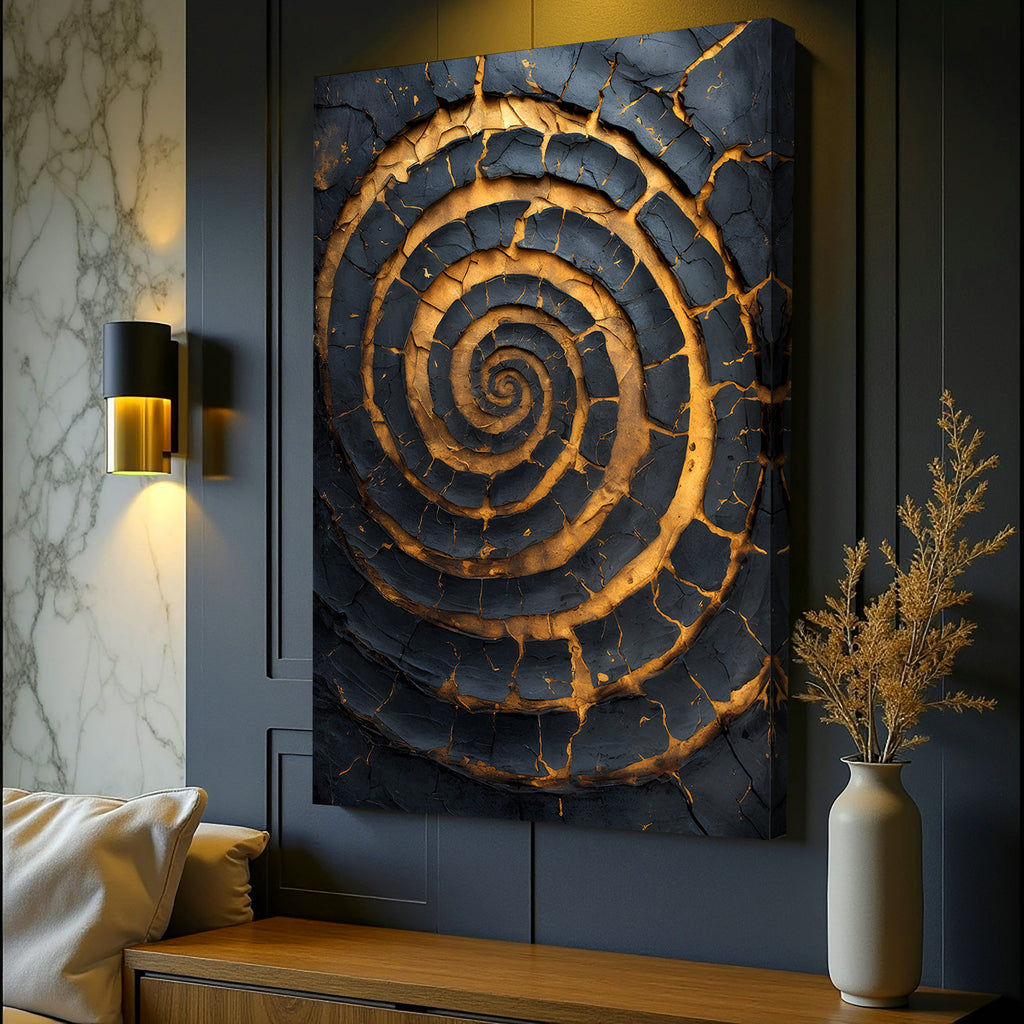 Black and Gold Spiral Wall Art