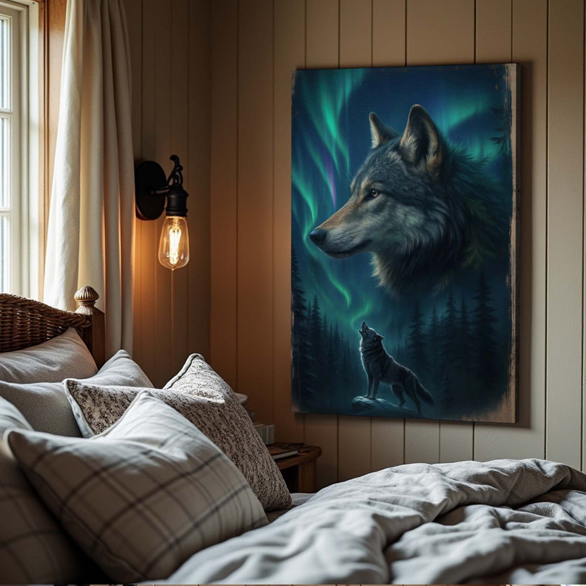 Wolf Double Exposure Wall Art IV