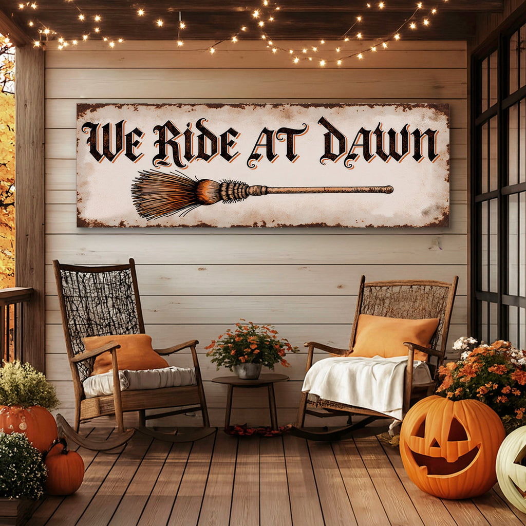 We Ride At Dawn Halloween Wall Sign
