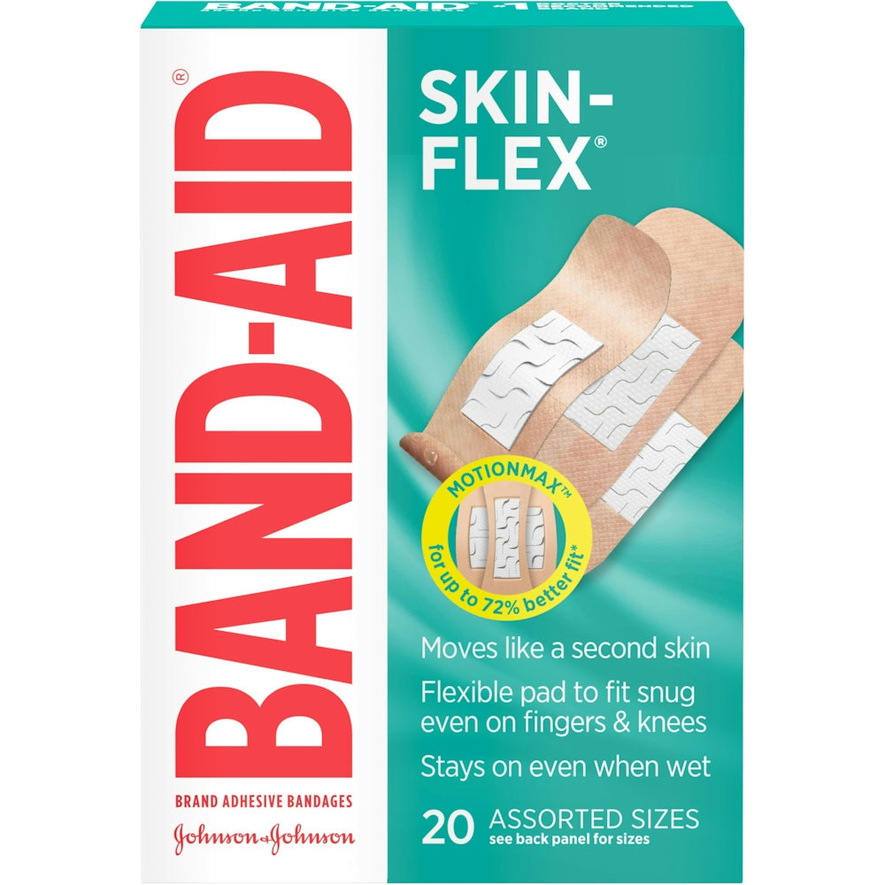 BAND-AID® Skin-Flex® Adhesive Bandage, Assorted Sizes, 20-Pack