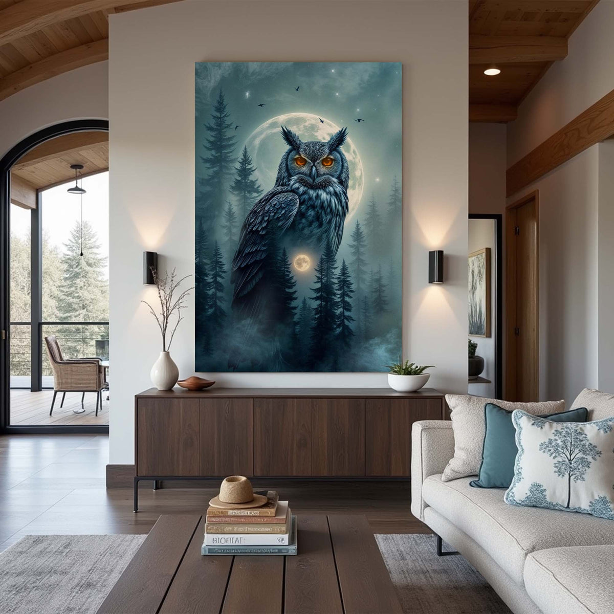Owl Double Exposure Wall Art II