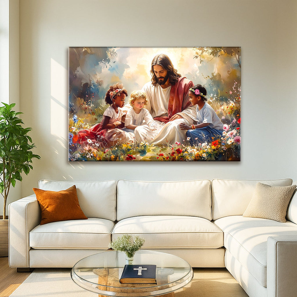 Jesus With Children Faith Wall Art VI