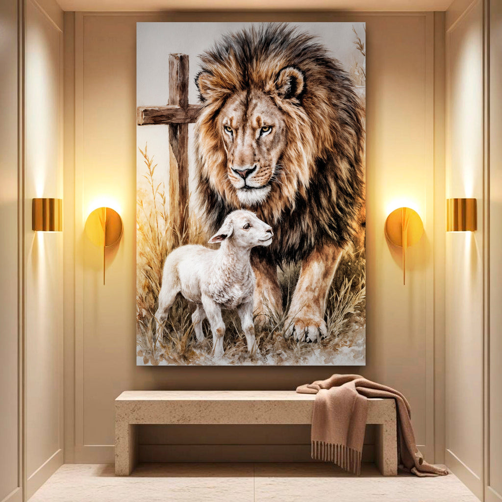 Lion And Sheep Faith Wall Art II
