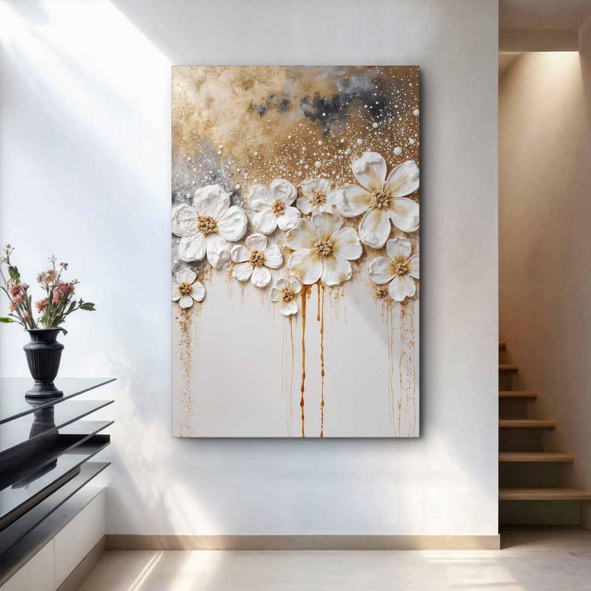 Gold Floral Wall Art