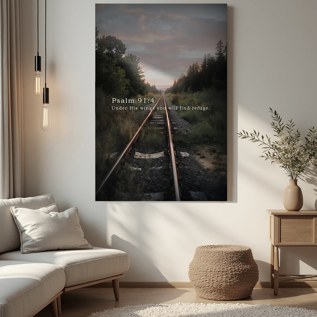 Under His Wings You Will Find Refuge - Psalm 91:4 Faith Wall Art