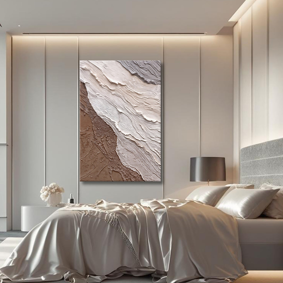 Abstract Earthy Waves Wall Art