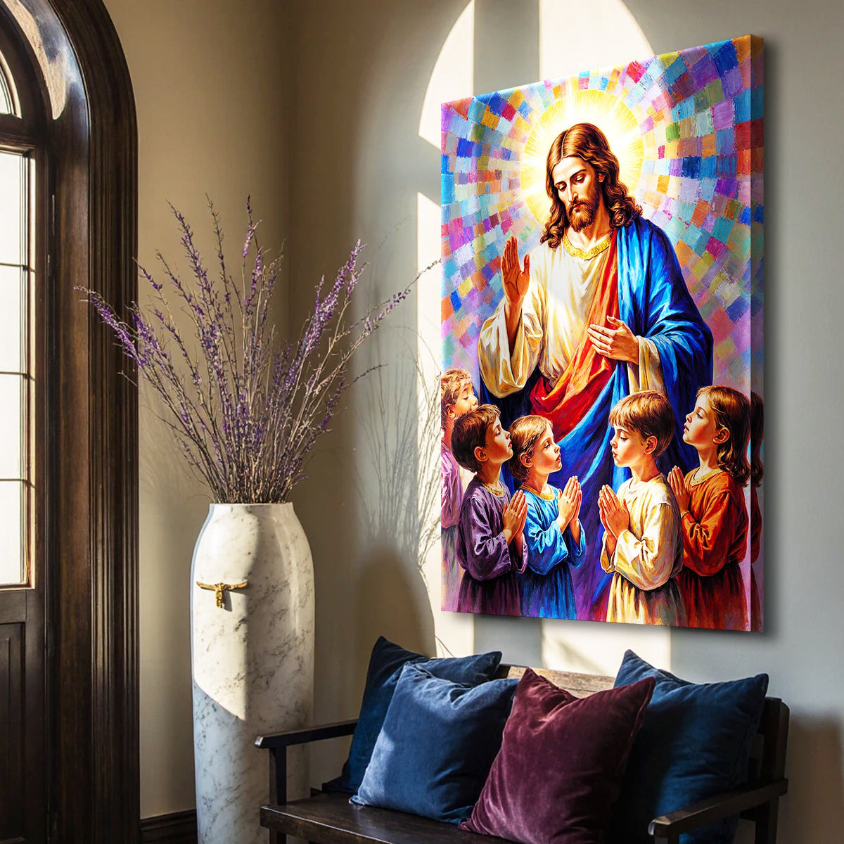 Jesus Praying With Kids Faith Wall Art