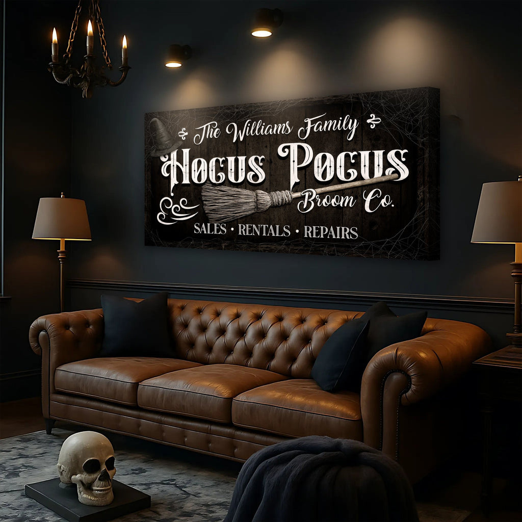 Personalized Hocus Pocus Broom Co. Wall Sign
