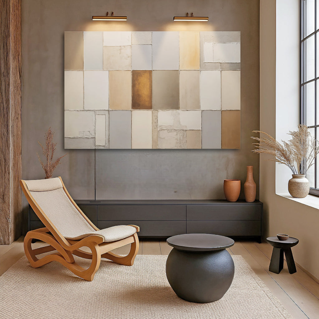 Earth Tones Patchwork Geometric Wall Art