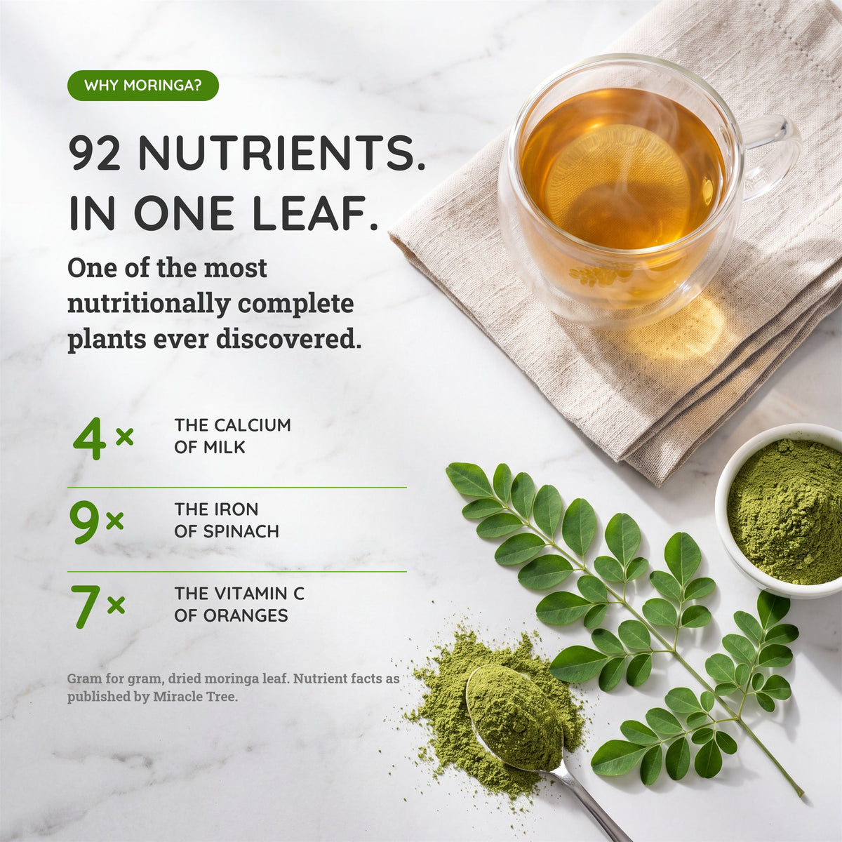 Organic Moringa Tea - Strawberry - Caffeine-Free Herbal Tea