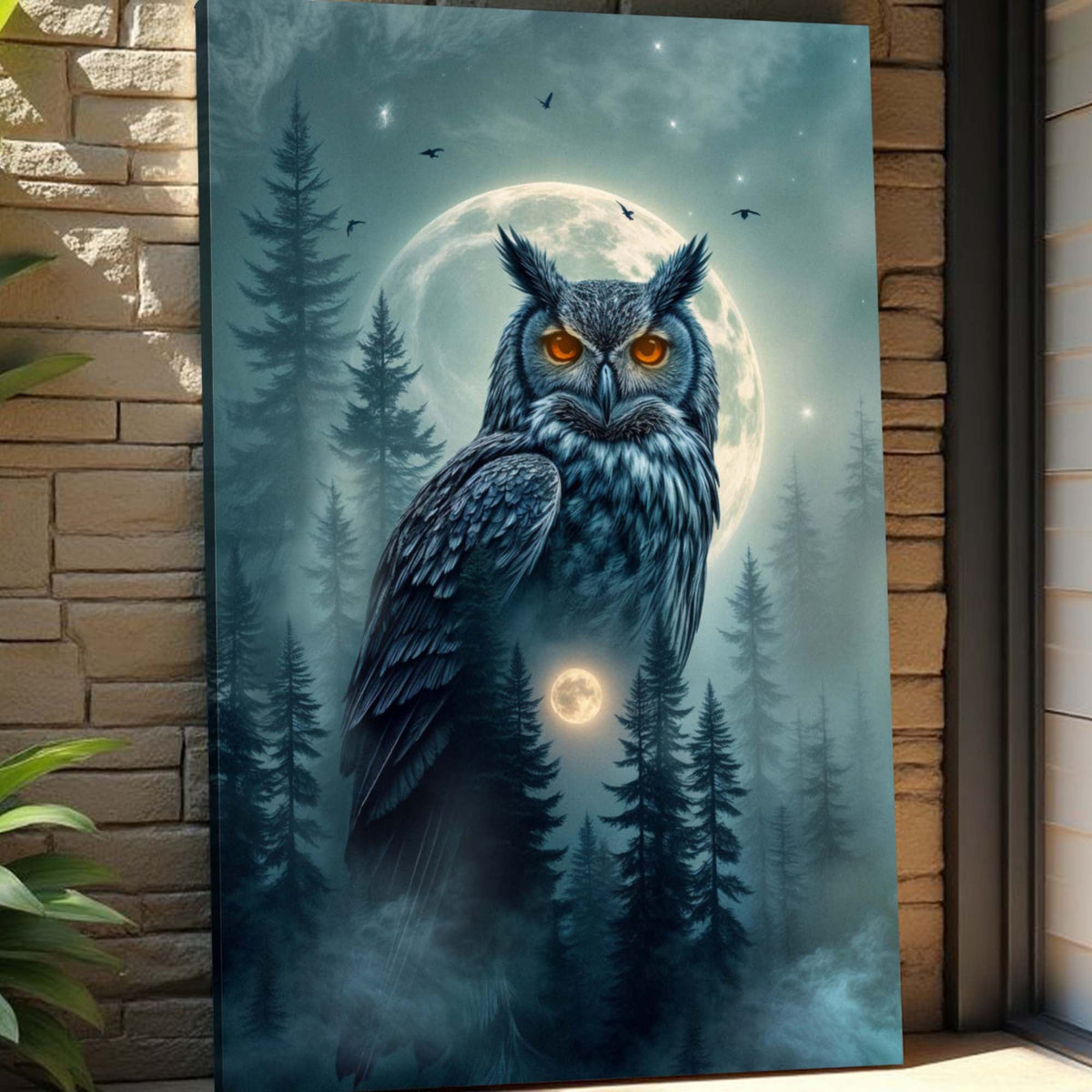 Owl Double Exposure Wall Art II