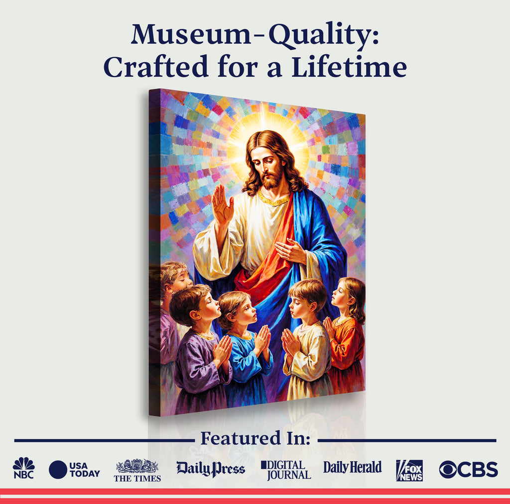 Jesus Praying With Kids Faith Wall Art
