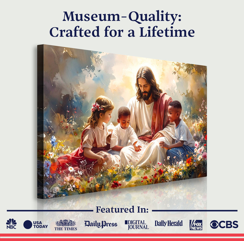 Jesus With Children Faith Wall Art VII