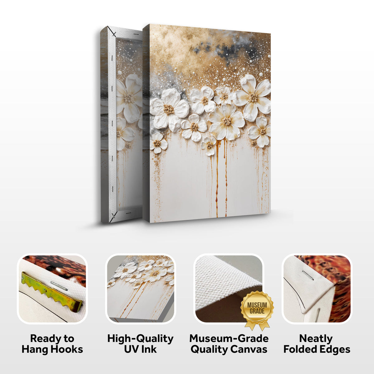 Gold Floral Wall Art
