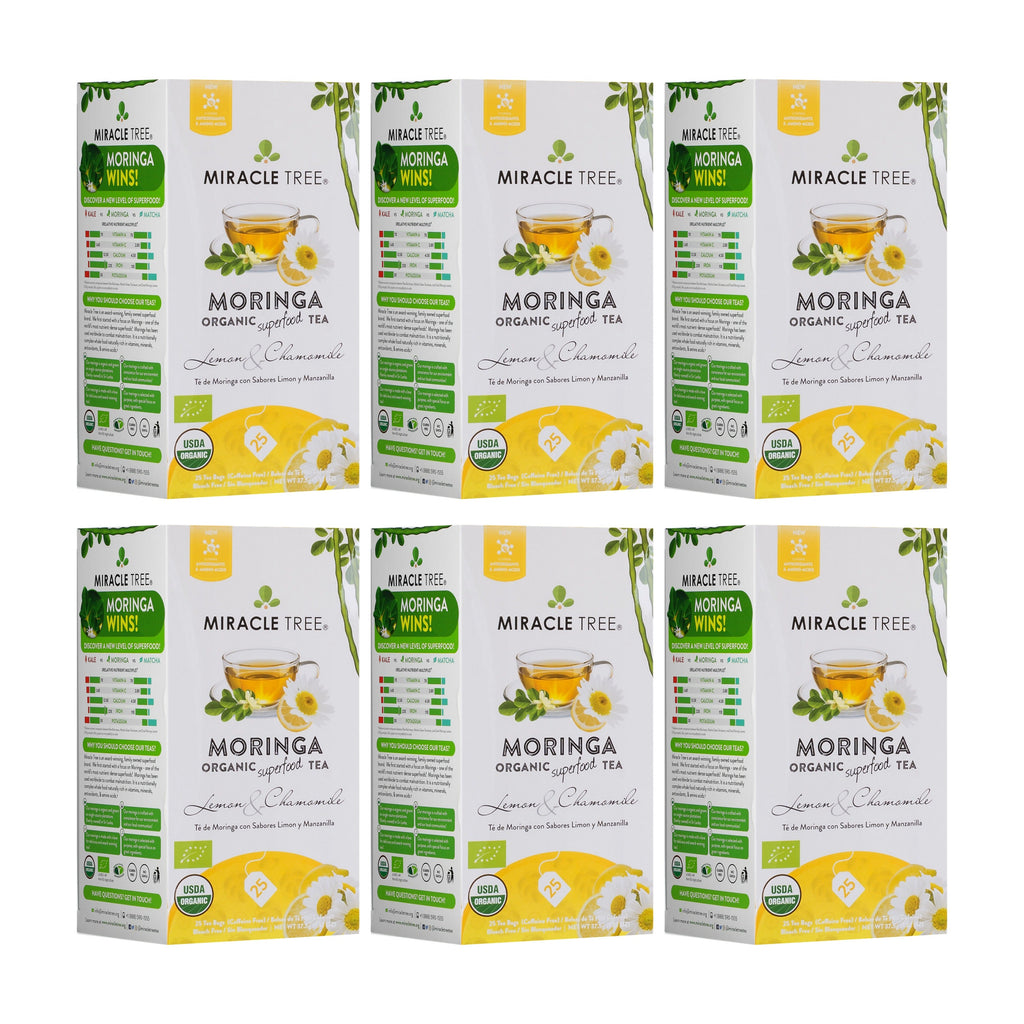 Organic Moringa Tea - Lemon & Chamomile - Caffeine-Free Herbal Tea