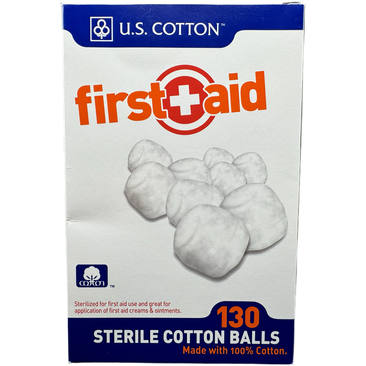 U.S. Cotton First Aid Sterile Cotton Balls 130 count