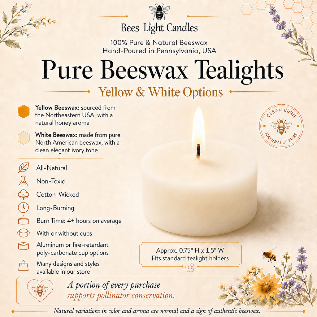 White Refill Tealight Beeswax Candles
