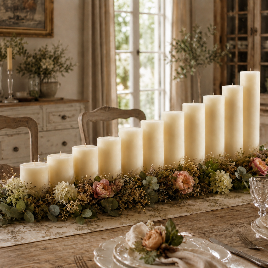 3x3 Inch White Beeswax Pillar Candle