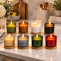 USA Beeswax Jar Candle in 10 Oz Spanish Recycled Glass Bamboo Lid