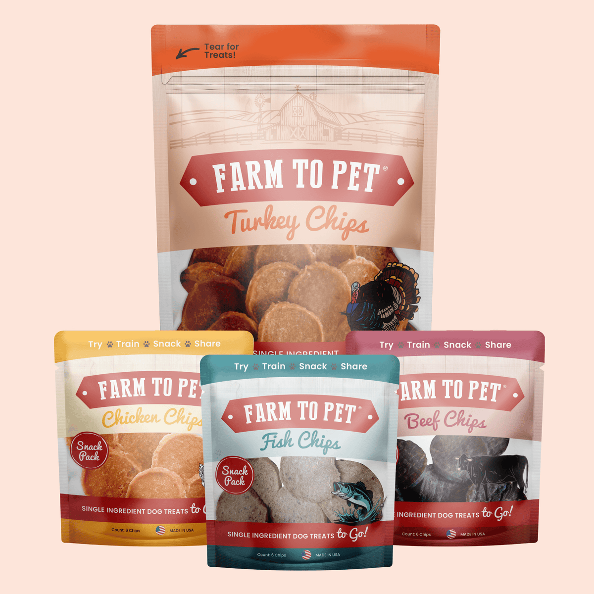 Puppy Packs 'n Snacks Dog Treat Starter Pack | Single-Ingredient Training Treats