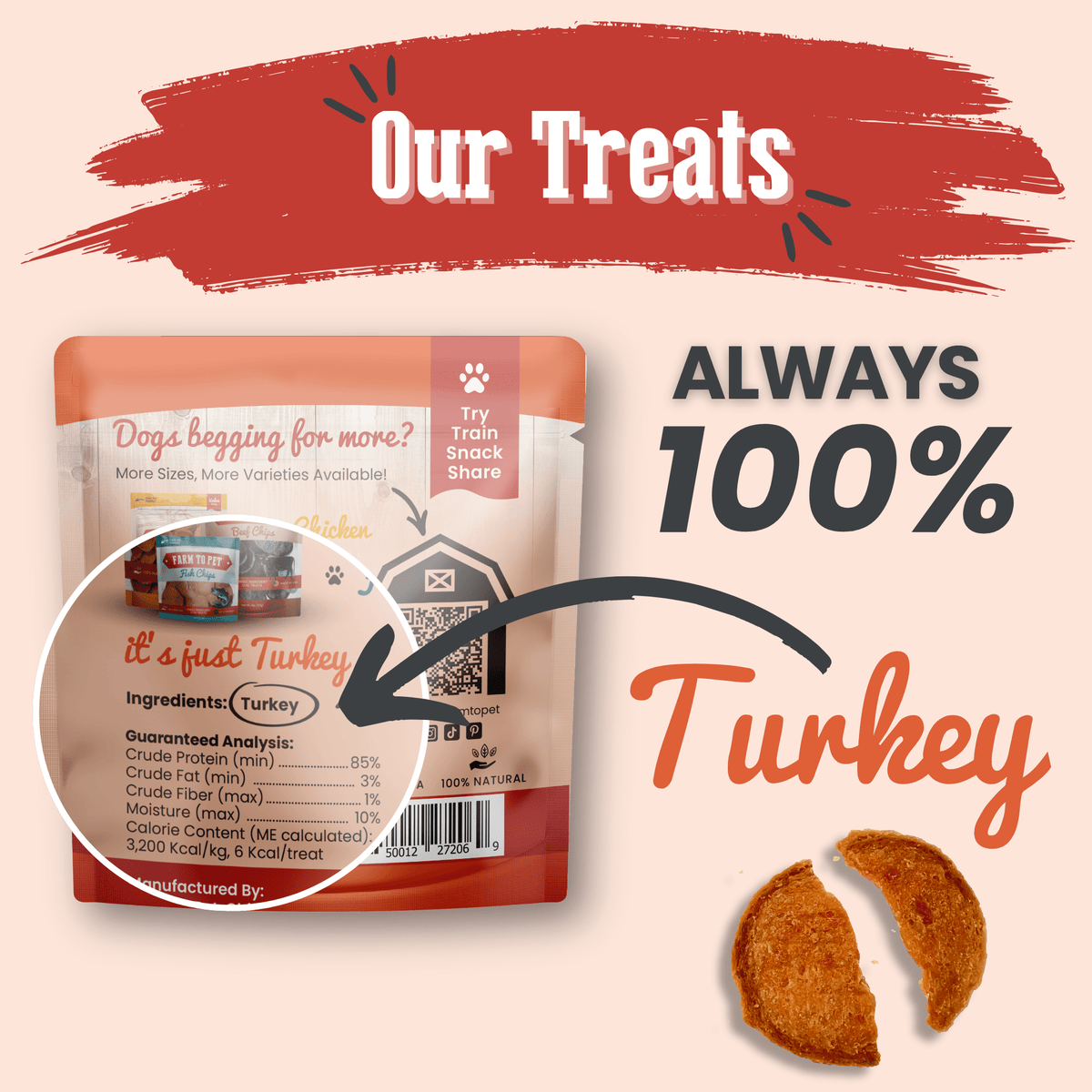 Turkey Chips Snack Pack Bundles | Low Allergen Treats for Training