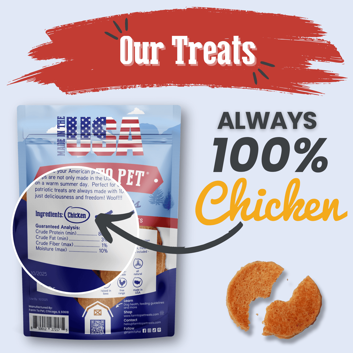 Americana Chicken Chips for Dogs | Celebrate with USA-made Dog Treats