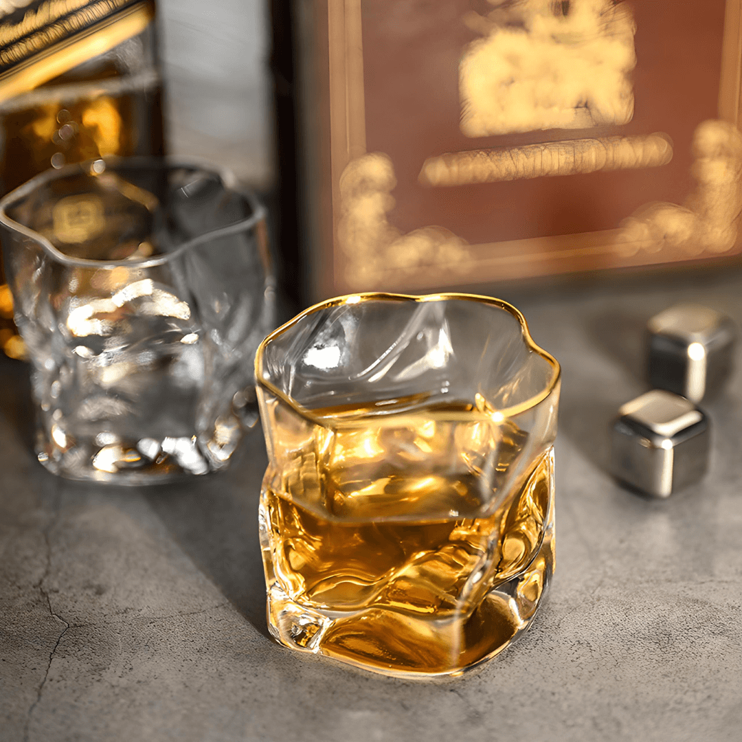 Gold Hoshi Japanese Crystal Whisky Glass