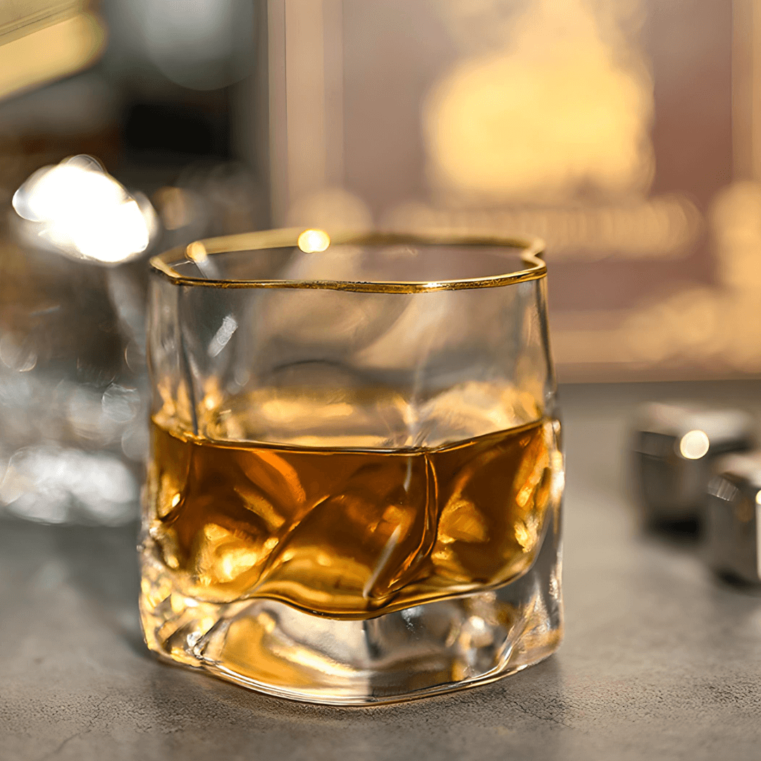 Gold Hoshi Japanese Crystal Whisky Glass