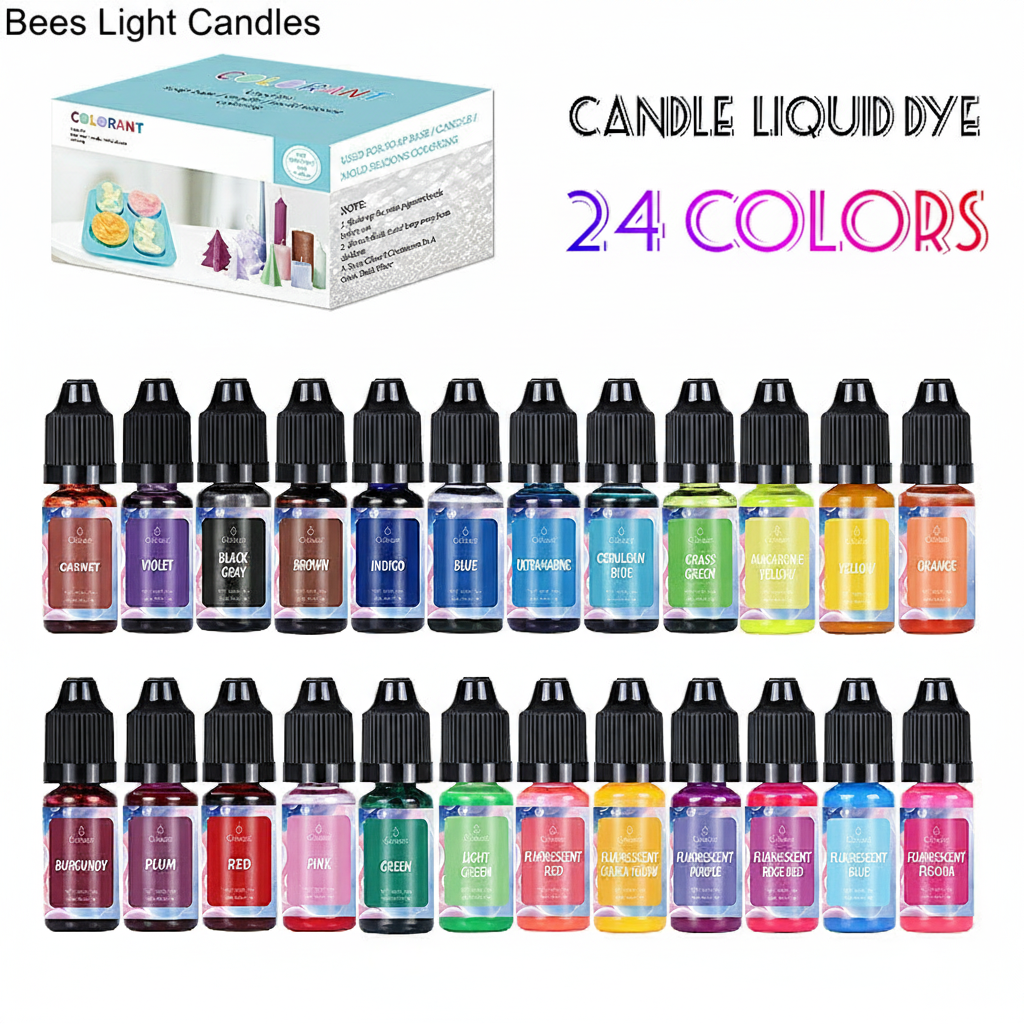 Natural Liquid Candle Pigment Set 24 Rich Colors Dye Colorant