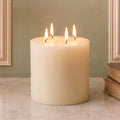 6x6" White Beeswax Pillar Candle