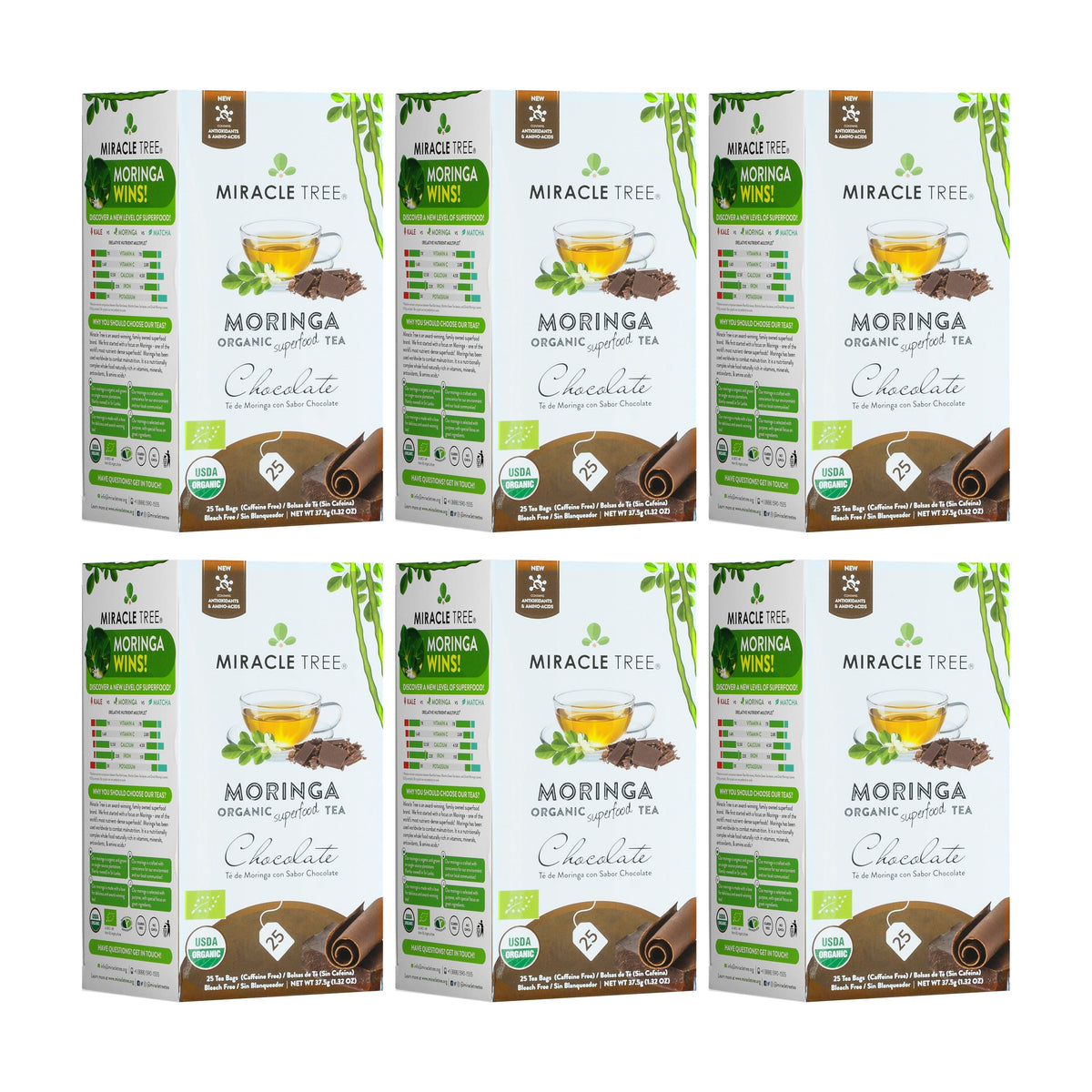Organic Moringa Tea - Chocolate - Caffeine-Free Herbal Tea