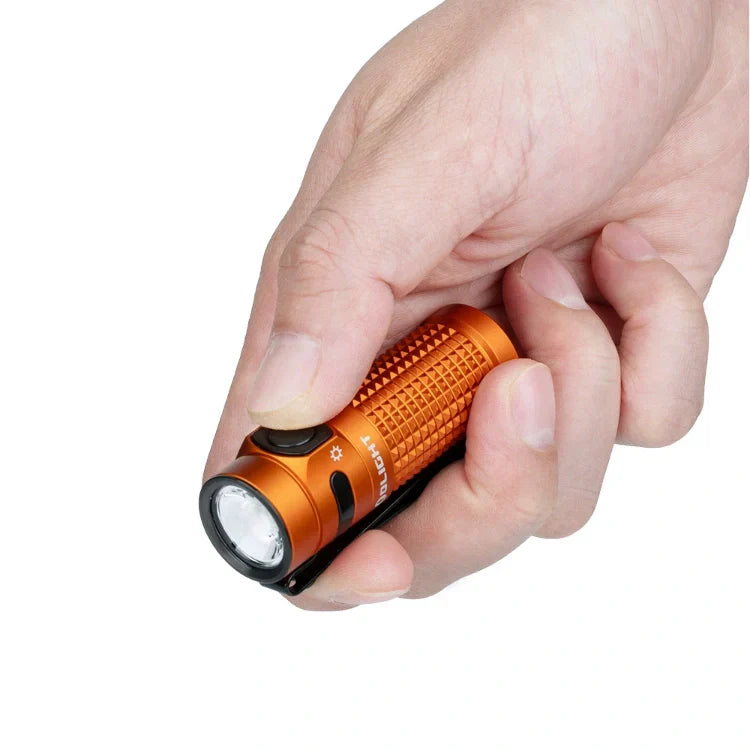 OLIGHT BATON4KITOG Baton 4 Powerful EDC Flashlight 1300 Lumens - Orange-Premium (With Charging Case)