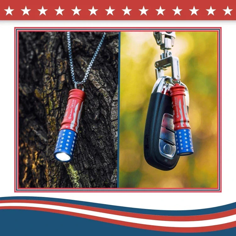 OLIGHT I3ESTARSSTRIPES i3E EOS Keychain Flashlight - Stars & Stripes Edition