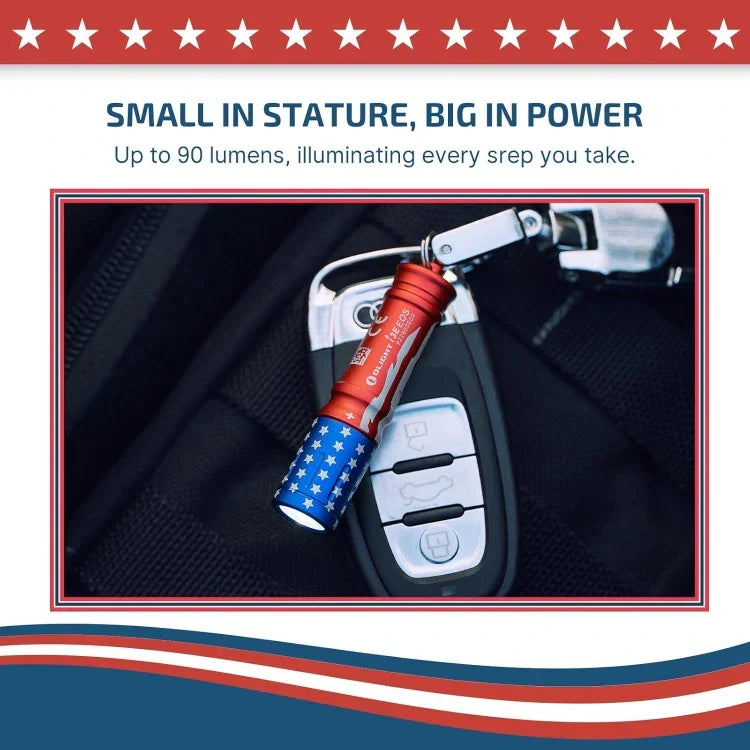OLIGHT I3ESTARSSTRIPES i3E EOS Keychain Flashlight - Stars & Stripes Edition