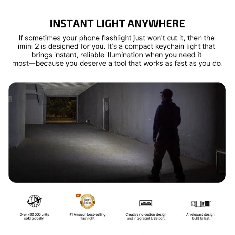 OLIGHT IMINI2PR imini 2 Rechargeable Mini Flashlight - Passionate Red