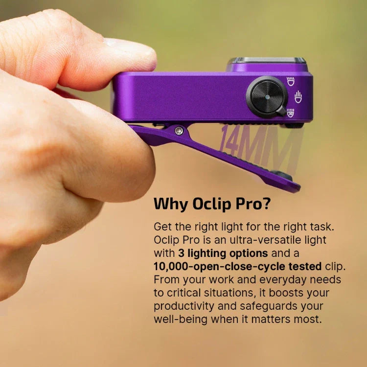 OLIGHT OCLIPPROPU Oclip Pro Clip on Flashlight with Floodlight - Purple