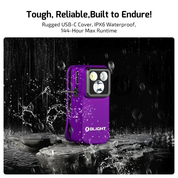 OLIGHT OCLIPPROPU Oclip Pro Clip on Flashlight with Floodlight - Purple