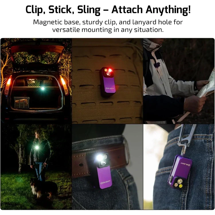 OLIGHT OCLIPPROPU Oclip Pro Clip on Flashlight with Floodlight - Purple