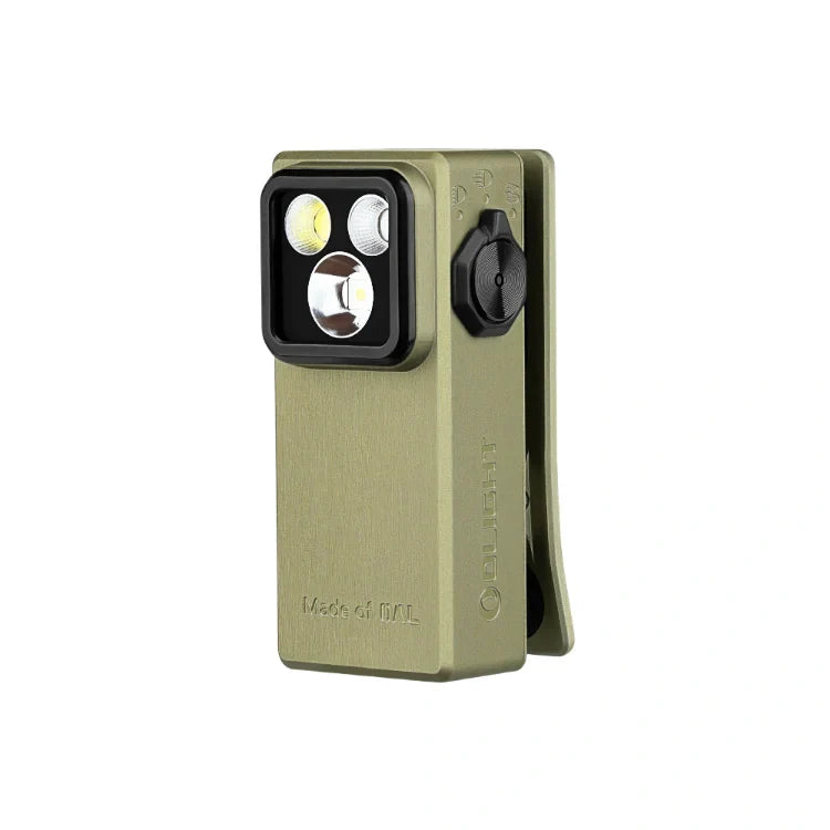OLIGHT OCLIPULTRAOAL Oclip Ultra Clip-On EDC Light with Flood, Spot, and UV Modes - Olive Green